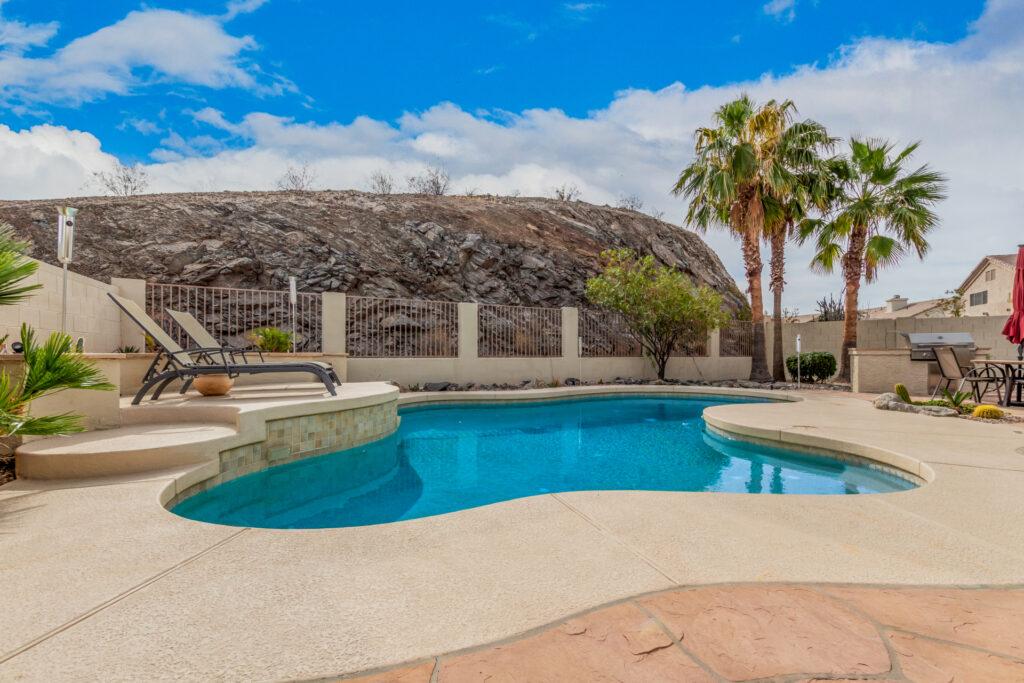 Pool and Mountain view at a home for sale in Phoenix Arizona